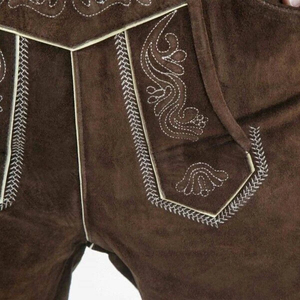Pantalones Cortos Bávaros de Cuero Genuino para Hombre, Tallas Grandes, Verano, Ecológicos, Colores Personalizados, Bordados, Estilo Trachten - Product Image 4