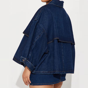 Conjunto de Chaqueta y Falda Vaquera para Mujer, Elegante, Moderno, Transpirable y Cómodo, Talla Grande / Conjunto de Dos Piezas a Precio de Mayoreo - Product Image 3