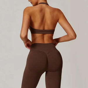 Ensemble de vêtements de yoga pour femmes, 10 pièces, sans couture, solide, haute élasticité, séchage rapide, pour la course à pied, le sport et la gym - Product Image 4