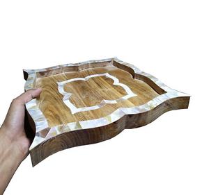 Handcrafted Polished Mother of Pearl (MOP) Inlay Serving Tray Natural Bone Inlay Arabic Tray Kitchen Home Hotel Decor Made MDF - Product Image 4