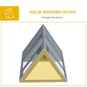 Casetta per Conigli in Legno con Recinto e Porte, Cuccia Triangolare da Esterno per Conigli, Anatre e Galline - Product Image 6