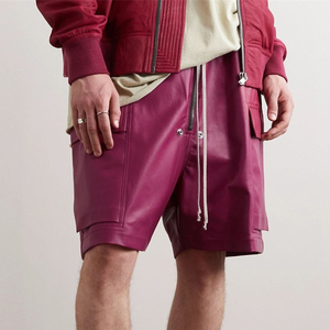 Shorts pour hommes en cuir PU, style streetwear, multi-poches, respirants, séchage rapide, imperméables, très demandés - Product Image 5