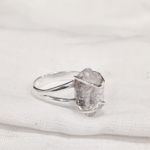 Anillo de plata Herkimer, anillo con piedra preciosa Herkimer, anillo de plata de ley 925, anillo hecho a mano, anillo de aniversario, boda, cumpleaños, para ella - Product Image 3