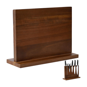 Porte-couteaux magnétique en bois couleur brun foncé de haute qualité, très vendu, au prix le plus bas - Product Image 1