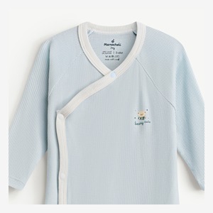 Combinaison bébé à manches longues en lyocell et élasthanne côtelée avec boutons pression pour nouveau-né garçon ODM Vietnam - Product Image 3