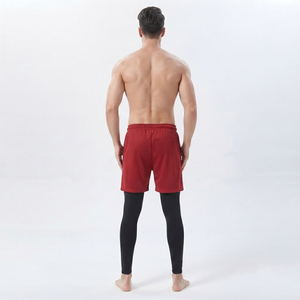 Men Drawstring Waist Mesh Shorts Inner Compression Double Layer Yoga Pants Eco-Friendly Gym Wear <b>Leggings</b> 2 in 1 - Product Image 4