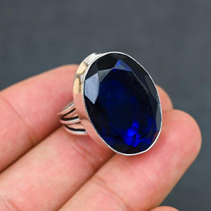 Anillo de Zafiro Azul con Plata 925, Joyería de Lujo para Fiestas - Product Image 2