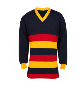Unisex Knitted Stand Collar Solid <b>Pullover</b> Sweater Long Sleeve Sports Style Autumn Wear Regular Fit Navy Red Yellow 100% Custom - Product Image 1