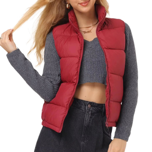Chaleco Acolchado de Punto para Mujer, Chaqueta sin Mangas, Ligera, Transpirable, Ecológica, con Forro Suave de Lona y Cierre Frontal - Product Image 6