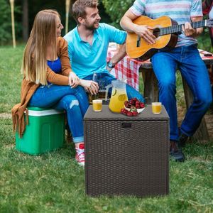 Contenitore da Esterno in Rattan da 72 Galloni con Rivestimento Interno con Cerniera e Asta Pneumatica Solida - Product Image 3