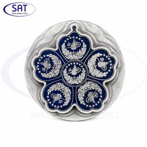 SAT Jewelry - Medallón de Oro y Plata de 50 mm con Diseño de Flor Real, Medallón con Insignia del Sultán, Medallón con Pétalos Imperiales, Jordania, Armenia - Product Image 1