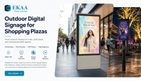EKAA 43 Inci Layar Ganda IP67 4000/5000 Nits Tanpa Kipas LCD Digital Signage Luar Ruangan Tahan Sinar Matahari Totem