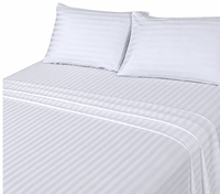 Ensemble de literie d'hôtel 4 pièces : 2 taies d'oreiller, housse de couette, drap-housse, 400TC, doux, respirant, ensemble de luxe pour hôtel