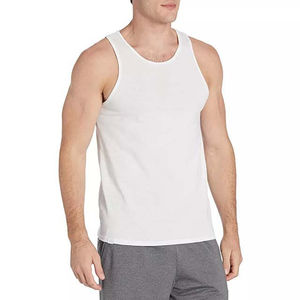 Débardeurs Blancs Sans Manches pour Hommes – Vente en Gros, Vêtements de Sport et Fitness, Tenues de Gym, Grande Vente, 220g Polyester, Décoration Imprimée - Product Image 2