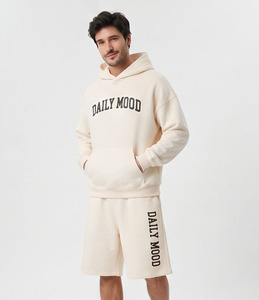 Men's Oversize Printed Hoodie Sweat <b>Shorts</b> Set 100% Cotton Loose Fit Heavyweight Sweat <b>Shorts</b> Set Baggy <b>Fleece</b> <b>Shorts</b> Tracksuit - Product Image 3