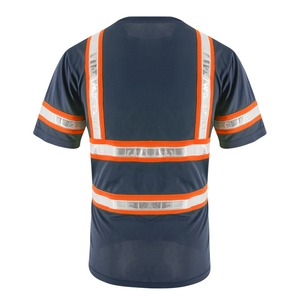 Camiseta de Seguridad Transpirable de Verano con Logotipo Personalizado, Cinta Reflectante de Alta Visibilidad Clase 2, Tela Fluorescente con Diseño de Ojo de Pájaro - Product Image 5