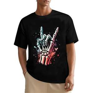 เสื้อยืดคอตตอนโอเวอร์ไซส์ 300GSM สำหรับผู้ชาย สไตล์ฮิปฮอป ทรงหลวม คอกลม ล้างสีแบบแอซิด พิมพ์ลายด้านหลัง แบบ DTG สตรีทแวร์ - Product Image 3