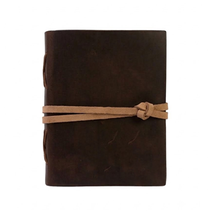 Carnet en cuir imprimé fait main avec gravure hibou, style vintage, rechargeable, reliure cousue, carnet de croquis rustique marron, cadeau d'affaires - Product Image 3