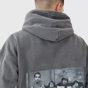 Hoodie en coton oversize pour homme, mode hiver, avec logo personnalisé OEM, uni, en jersey tricoté, anti-plis, style kangourou - Product Image 5