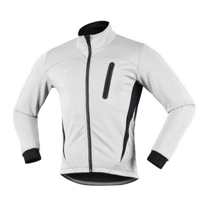 Best Price <b>Plus</b> <b>Size</b> White Softshell Cycling Jersey Reflective Waterproof Winter Sportswear Cycling <b>Jacket</b> For Men - Product Image 1