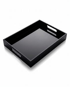 Elegante Bandeja de Servicio de Acrílico Negro con Asa de Metal, Estilo Animal, Solución de Servicio Elegante y Duradera para Decoración del Hogar y Entretenimiento - Product Image 1