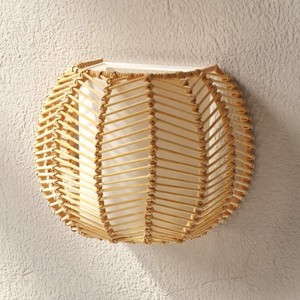 Curved rattan <b>sconce</b> great quality light <b>sconces</b> room accent lighting handmade <b>wall</b> lampshades - Product Image 1