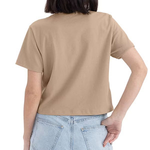 <b>Aesthetic</b> Women Crop T-Shirt Summer Graphic Print Short Sleeve Cotton Slim Fit Vintage Cropped Tee for Cropped T Shirt Wholesale - Product Image 3