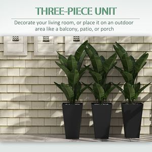 Set di 3 Fioriere Alte con Foro di Drenaggio, 60 cm, per Uso Esterno e Interno, Portico, Ingresso, Vasi per Fiori e Piante - Product Image 5