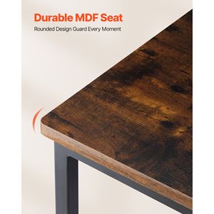 Set di 2 Sedie da Pranzo in Stile Moderno Farmhouse, Facile Montaggio, Sedia Laterale in Pelle con Tavolo in Legno e Schienale in Metallo - Product Image 3