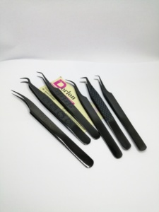 Pinces à cils pour extensions de cils, marque privée, qualité supérieure, pointe en fibre, pour volume russe, ensemble de pinces à cils - Product Image 2