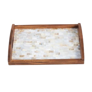 Elegante bandeja de incrustaciones de fregona hecha a mano, solución de servicio elegante para cocina, sala de estar y decoración de mesa de comedor de Hotel - Product Image 1