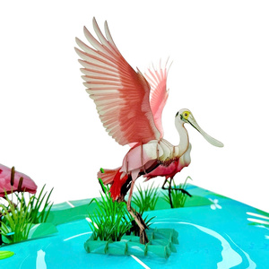 Carte pop-up 3D personnalisée faite à la main avec un cormoran de Floride, 150x200mm, papier artistique, Saint-Valentin, Thanksgiving, artisanat en papier, best-seller - Product Image 2