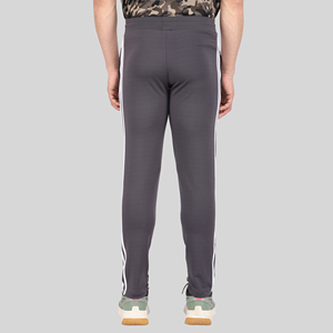 Pantalon de survêtement sport bleu à quatre voies avec bande latérale, logo personnalisable, impression HD, délavage coloré, 100 % polyester, séchage rapide, tailles homme M/L/XL - Product Image 2