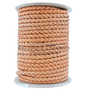 <b>Top</b> Grade 4mm Natural Bolo Braided Leather Cord Real Cowhide <b>String</b> High End 925 Silver Plated Custom Charm Bracelet - Product Image 6