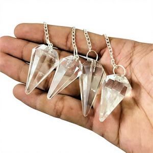 ราคาโรงงาน ลูกตุ้มคริสตัลควอตซ์ใส โซ่เงิน เครื่องมือทำนายด้วยพลังงานธรรมชาติ รีกิ ดิวซิ่ง สำหรับปรับสมดุลพลังงาน แกะสลัก - Product Image 6
