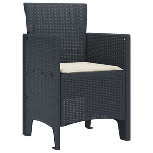 Ensemble de 2 chaises de jardin anthracite 20,87 x 19,29 x 33,46 pouces – Mobilier d'extérieur élégant - Product Image 2