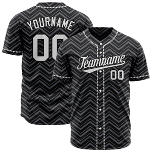 Uniformes de Béisbol Premium de Primera Calidad con Camisetas de Malla de Alta Calidad y Jersey con Cuello en V, Botones Frontales y Manga Corta en Negro - Product Image 1