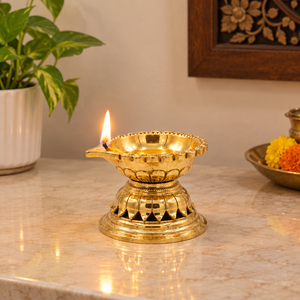 Handmade Brass Diya <b>Oil</b> <b>Lamp</b> for Puja Home Temple Decor Diwali Festival Decorative Traditional Indian Brass Ghee <b>Lamps</b> for Decor - Product Image 2