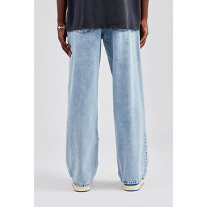 Jean en denim ample pour homme de qualité supérieure OEM, coupe décontractée, style vintage, taille mi-haute, jean délavé pour homme - Product Image 4