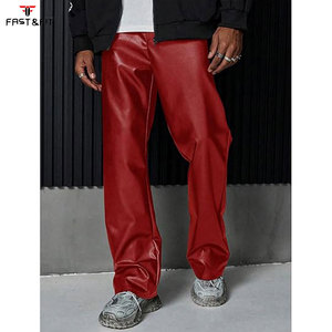 PU Leather Men's Loose Casual Straight <b>Trousers</b>-Waterproof Breathable Quick Dry - Product Image 4