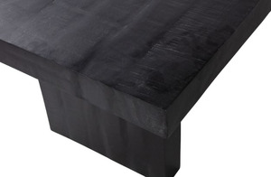 Table basse en bois minimaliste, faite à la main, mobilier moderne pour salon, finition noire, design en bois massif - Product Image 6