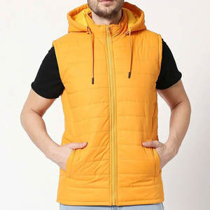 Veste sans manches pour homme de haute qualité, style universitaire, en toile, col montant, rembourrage en polyester, résistante au froid, service OEM personnalisé, collection automne - Product Image 2