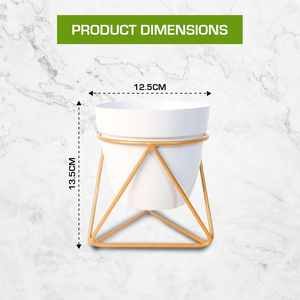 Ensemble de 2 jardinières en métal blanc avec supports en fer, pots à plantes surélevés modernes pour la décoration minimaliste de la maison, jardin d'intérieur - Product Image 2