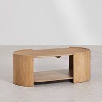 Table basse ovale Vandana Hexa Zenova 110x60 cm en bois de manguier Sidney