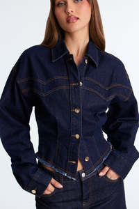 Custom Ladies <b>Denim</b> Jacket Woven Eco-Friendly Breathable Reversible Classic Casual <b>Stretch</b> Long Sleeve Turn-Down Autumn Washed - Product Image 4