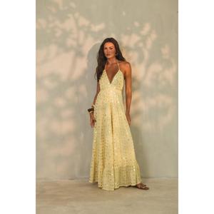 High Quality Women's Sleeveless V-Neck Viscose <b>Boho</b> Party <b>Summer</b> <b>Dress</b> with Embroidery Floor-Length Elegant Design - Product Image 1