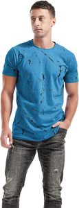 T-shirt en polyester personnalisé à impression intégrale pour homme, séchage rapide, motif marbré, streetwear, gym, fitness, vêtements décontractés - Product Image 5