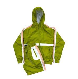 Conjunto Deportivo Cortavientos de Invierno Casual Ecológico con Logotipo de Diseño Personalizado para Hombre, Pantalones Cortos con Capucha, 100% Algodón Orgánico, Diseño Sólido - Product Image 1