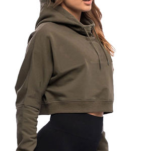 Sudadera con capucha y top corto de punto para mujer, estilo Y2K, con cremallera, costuras en contraste, corte holgado, lisa, con textura gofrada - Product Image 3