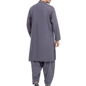 Shalwar Kameez gris lavande raffiné, coupe élégante, finition premium, shalwar kameez traditionnel pour homme - Product Image 2